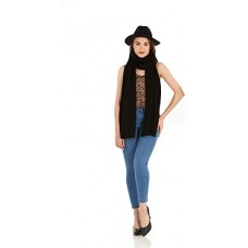 Black Cashmere 100% Cashmere Knitted Wrap Shawl Extra Large Scarf Stole