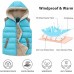 Blue Women's Outerwear Vest Casual Thicken Qulited Hooded Vest Padded Fleece Jacket